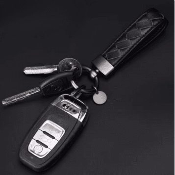 高級編み込み革製キーホルダー