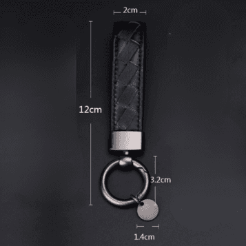 高級編み込み革製キーホルダー