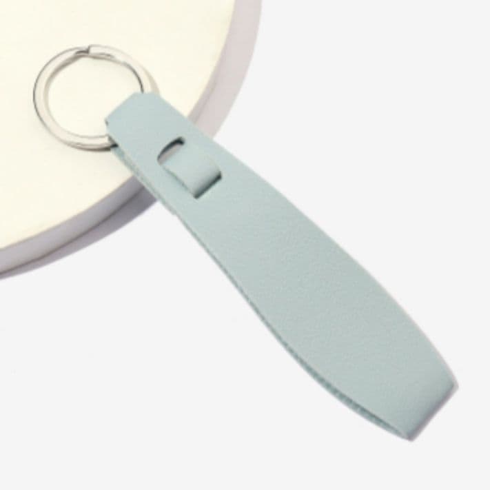 キーリングシンプル 本革レザーストラップキーリング