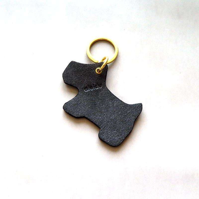 キーリング・キーケース 犬型革製キーホルダー