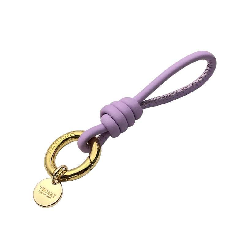 結び目デザイン 革製キーホルダー