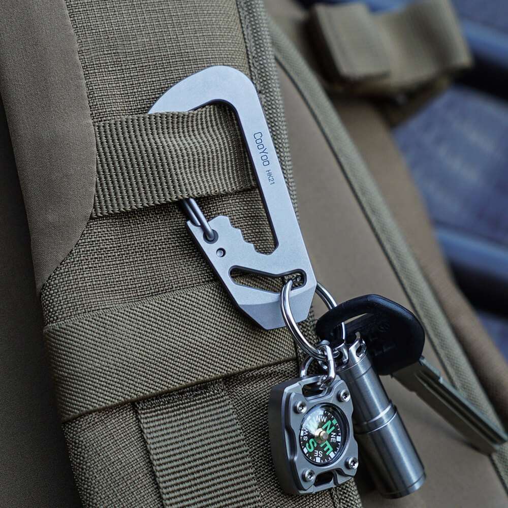 多機能カラビナ型真鍮キーホルダー
