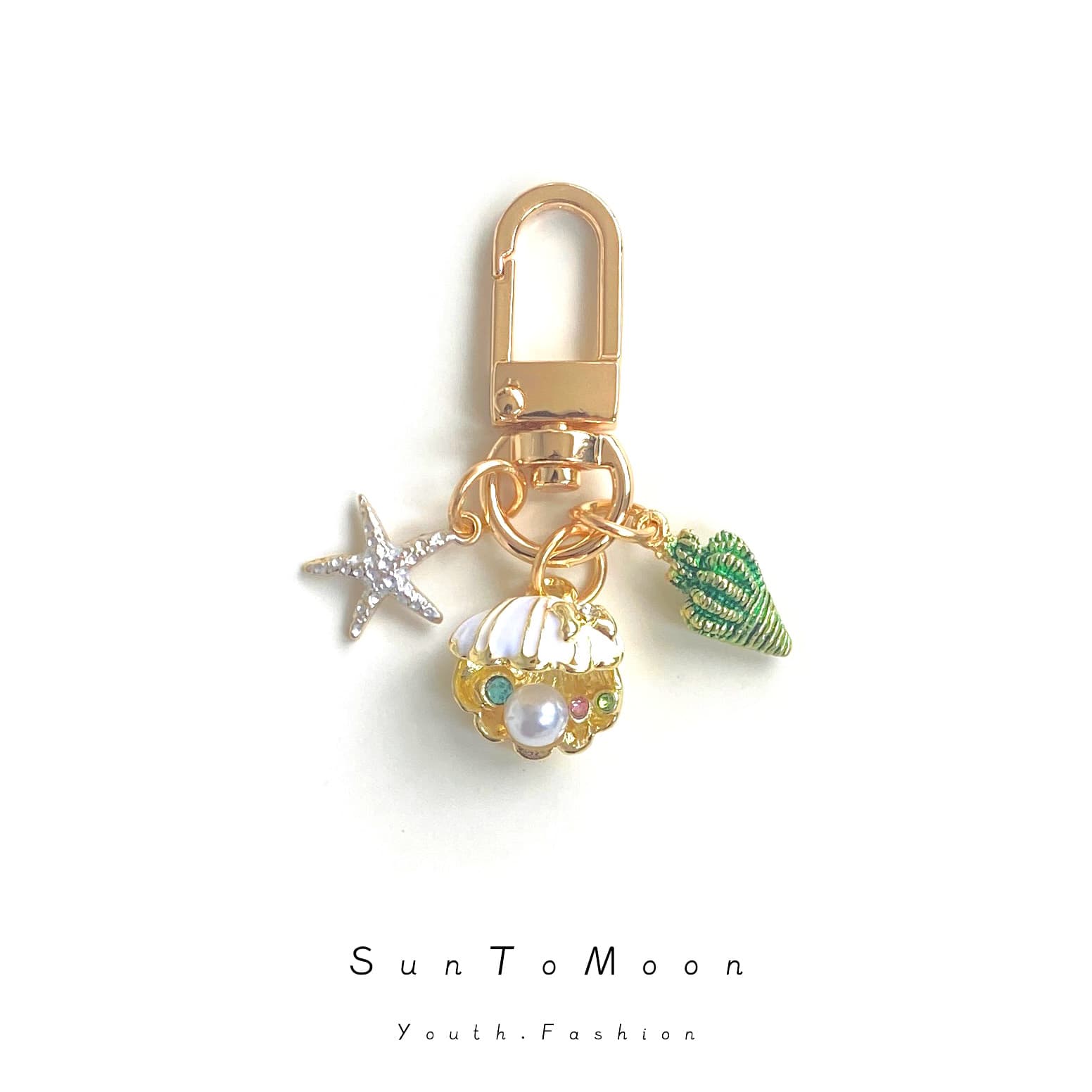 貝殻の宝物キーホルダー
