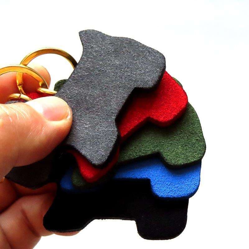キーリング・キーケース 犬型革製キーホルダー