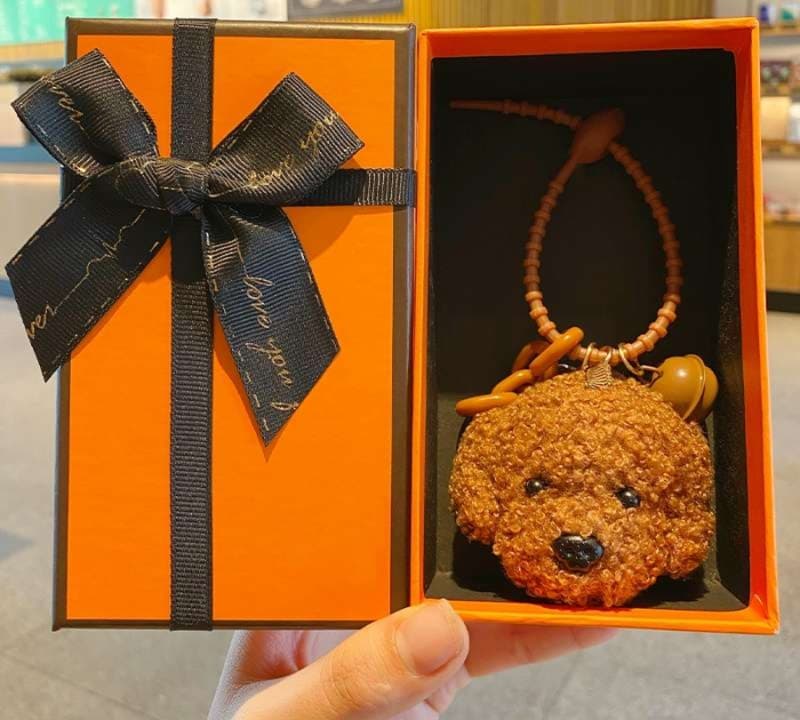 キーリング・キーケース もこもこ犬顔キーホルダー